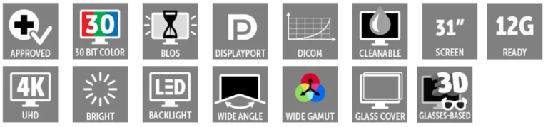 Iconos de atributos del monitor MDFC 8232