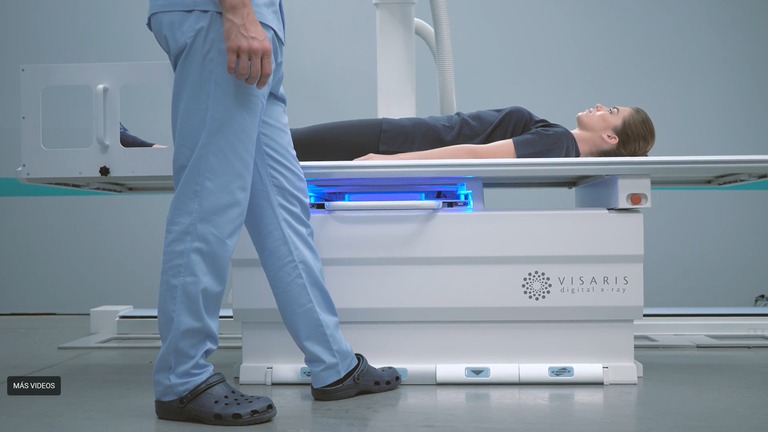 Posicionamiento de paciente en sistema de Rayos X Visaris Vision V