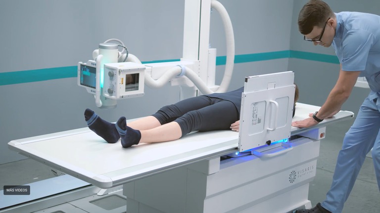 Posicionamiento de paciente en sistema de Rayos X Visaris Vision V